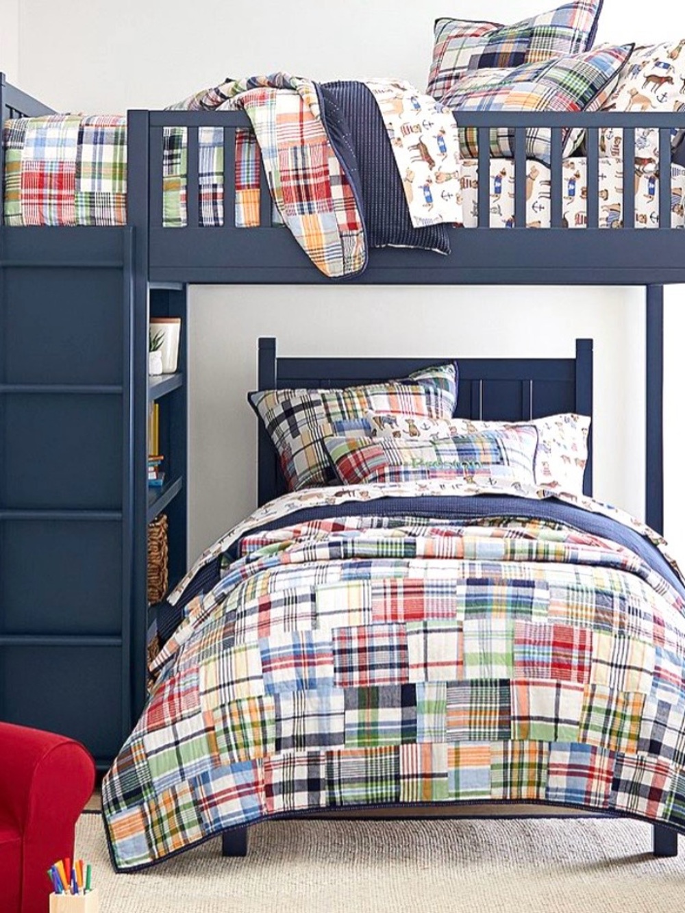 Pottery Barn Kids Madras Twin Duvet Cover